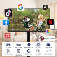 TV mobile dans la maison TV portable 22 pouces sur roues 1080P 6000mAh écran intelligent rotatif Mini TV avec base