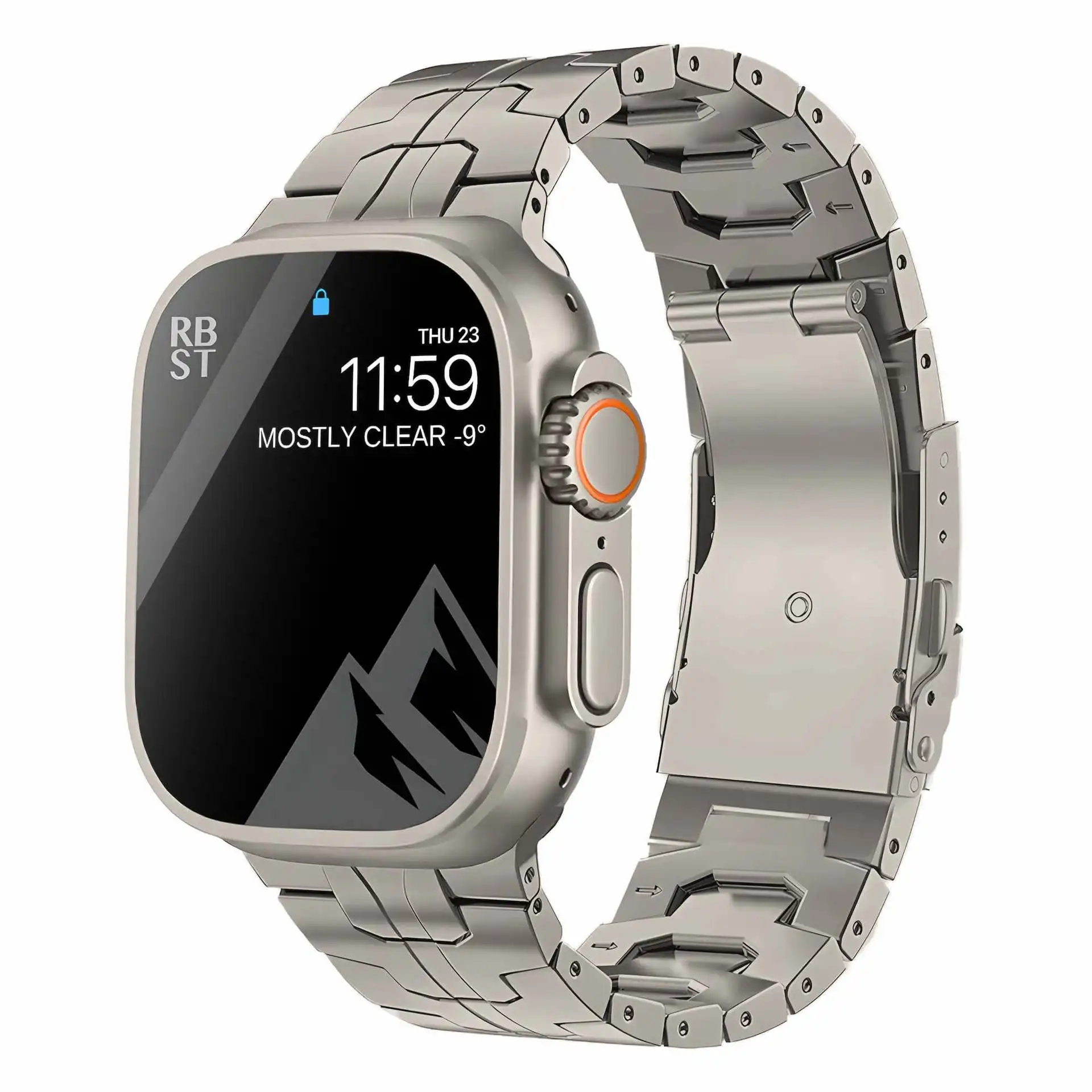 Luxe Design Luxe Titanium Horloge Polsband Bandje Voor Apple Watch 6 7 8 Se Horloge Ultra 49 Mm