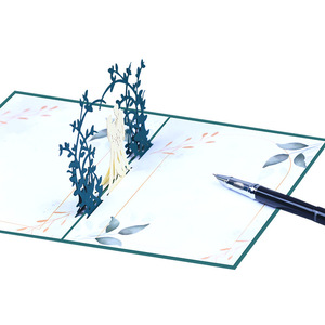 Romantische 3D Pop-up Hochzeits einladungen Umschläge Leeres Papier Grußkarten Braut dusche Weihnachten Neujahr Grüße UV - Product Image 2