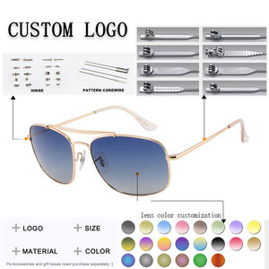 <b>Pilot</b> Sunglasses Rectangle Gold Frame Green Lenses UV400 Protection Unisex Adult Outdoors - Product Image 2