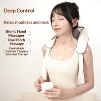 Masseur de nuque et de trapèzes domestique avec compresse chaude et pétrissage réel pour le drainage des vertèbres cervicales, idéal pour le bureau