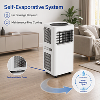 Aire Acondicionado Portátil, Ventilador de Calefacción y Refrigeración, Deshumidificador, Purificador Automático, Pantalla Táctil LED Grande para el Hogar, Dormitorio u Oficina