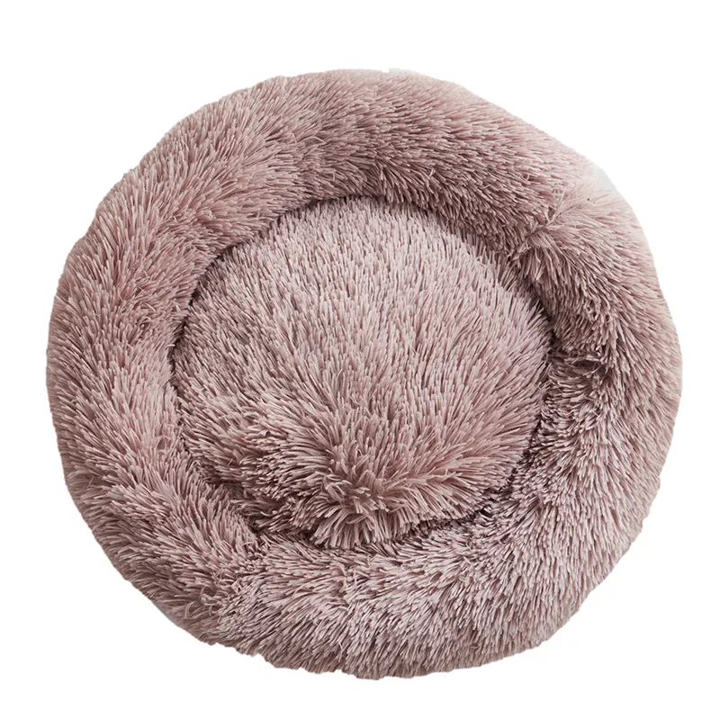 Washable Round Anxiety Dog Bed Anti-Slip Faux Fur Waterproof Bed Calming Pet Bed