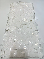 Tissu en maille à paillettes 100% polyester respirant et écologique de haute qualité pour robes de mariée, de soirée et pour filles