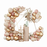 Kits de guirlandes de ballons en latex écologiques pour décoration de mariage et d'anniversaire, en or rose métallisé épais et rosewood blanc, 5, 10, 12 pouces
