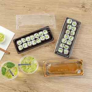 Rectangle Factory Food Grade Blue Take Holder Sushi Go Packaging <b>Containers</b> Recycled PET Disposable Clear Tray Sushi Bread - Product Image 4