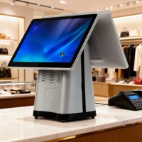 POS-терминал с сенсорным экраном (одинарный/двойной), прямые поставки с завода, емкостный сенсорный экран, процессор Intel, разрешение 1920x1080, кассовый аппарат