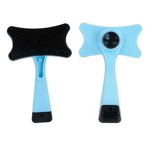Pawmino <b>Pet</b> Hair Removal Comb Self Cleaning Plastic Cat Dog Grooming <b>Brush</b> Blue Yellow Pink Orange - Product Image 2