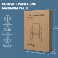 AndCare Commode de chevet en acier, capacité 100 kg, pour personnes âgées et handicapées - Fournitures de thérapie de réadaptation