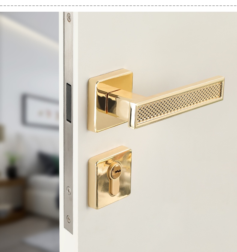 Modern European Design Hotel Bedroom Sliding Door Hardware Lever Handle Locks