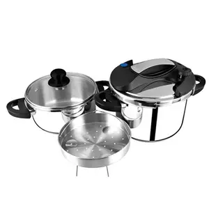 home use 100kpa stainless steel 5+7L set compound bottom clamp lock Luxury pressure cooker made in China
