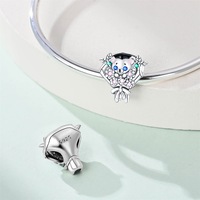 Oferta Especial: Abalorio Colgante de Plata 925 con Diseño de Gorro de Graduación y Serpiente, para Pulseras DIY, Accesorios de Joyería de Moda para Mujer, Regalo