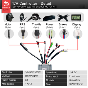 Kit de conversion de vélo électrique 36V 48V 350W, <span class=keywords><strong>moteur</strong></span> de moyeu arrière sans balais à engrenages rotatifs pour vélo électrique, compatible avec frein à disque V/Disc - Product Image 3