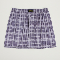 Vente en gros caleçon basique à carreaux pour homme 100% polyester pantalon ample pour homme de l'usine UOKIN Logo personnalisé