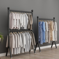 Style nordique intérieur maison et dortoir utilisation pratique porte-manteau Double couche réglable balcon vêtements étendoir Double tige