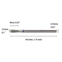 Forme de poire cuticule ongles diamant fraise russe manucure ongles forets callosités ongles carbure cutters 3/32"