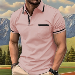 Camiseta de Golf de Diseño para Hombre, Poliéster/Algodón, Logotipo Personalizado Impreso, Impresión Digital, Bolsillo, Secado Rápido, Talla Grande, Tejido de Punto, OEM - Product Image 3