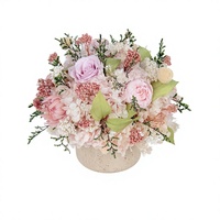 Vases décoratifs OEM en travertin pour la maison, plantes naturelles, bouquet éternel, roses éternelles préservées, fleurs immortelles