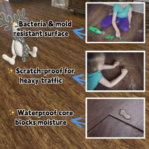 Tablones SPC de vinilo de tamaño personalizado, grano de Nogal Marrón arenoso para zonas de alto tráfico para garajes, gimnasios, exteriores, Salas, oficinas - Product Image 4