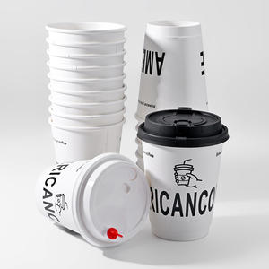 Vasos de Papel Desechables Personalizados, Vasos de Papel de Doble Pared Blancos para Café, Vasos para Bebidas Calientes con Tapas para Cafeterías, de una Fábrica China - Product Image 1