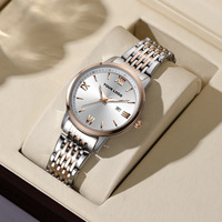 Montres pour femmes en or rose avec logo personnalisé, montre de luxe avec date automatique, étanche, quartz, minimaliste, vintage, lumineuse
