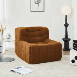 Fauteuil convertible sans accoudoirs confortable carré Sherpa tissu au sol canapé <span class=keywords><strong>de</strong></span> salon canapé d'appoint simple pour <span class=keywords><strong>le</strong></span> salon - Product Image 2