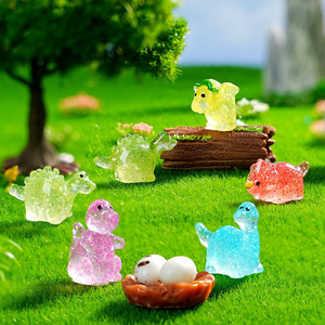Figurines de dinosaures miniatures qui brillent dans le noir, mini-animaux en résine à dissimuler pour garnir les vases, décorations pour micro-maisons de poupées et aquariums - Product Image 5