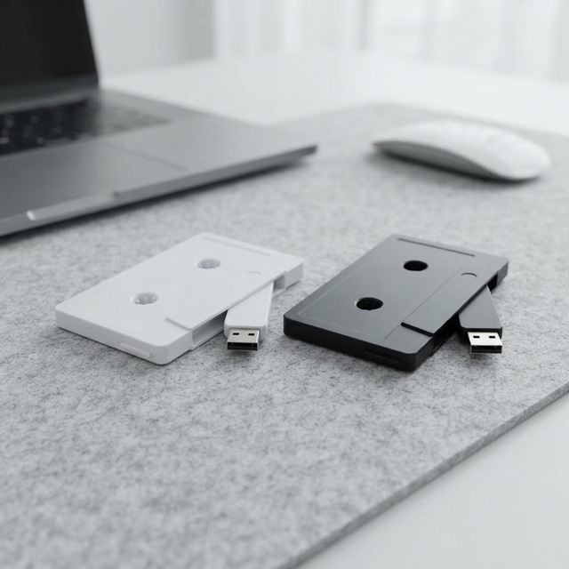 Cassette Tape Shaped USB 3.0 Flash Drive Small Multi Port Type C 256GB/1TB Capacity 1-Year Warranty Plastic Material