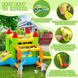 Château <span class=keywords><strong>gonflable</strong></span> avec toboggan FBSPORT pour enfants, combine l'activité physique en intérieur à des moments de plaisir interactifs en famille, parfait pour les soirées jeux. - Product Image 2