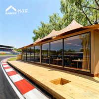 BABERY Villa de glamping en conteneur à structure en acier, résistante aux intempéries, unité d'hébergement préfabriquée pour complexe hôtelier