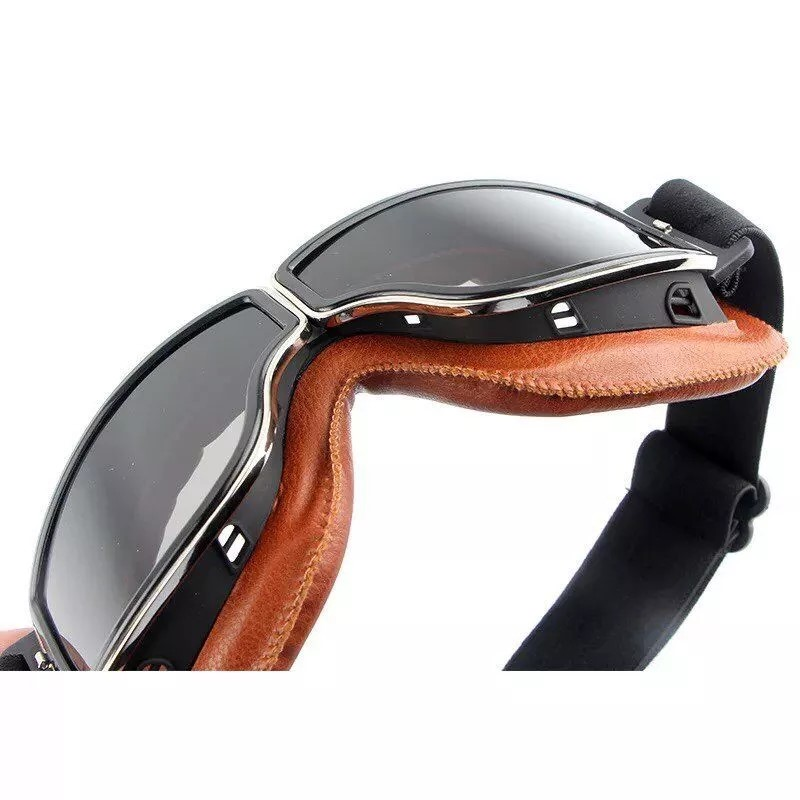 Evomosa Gafas De Moto De Cuero PU A Prueba De Viento - Gafas Deportivas