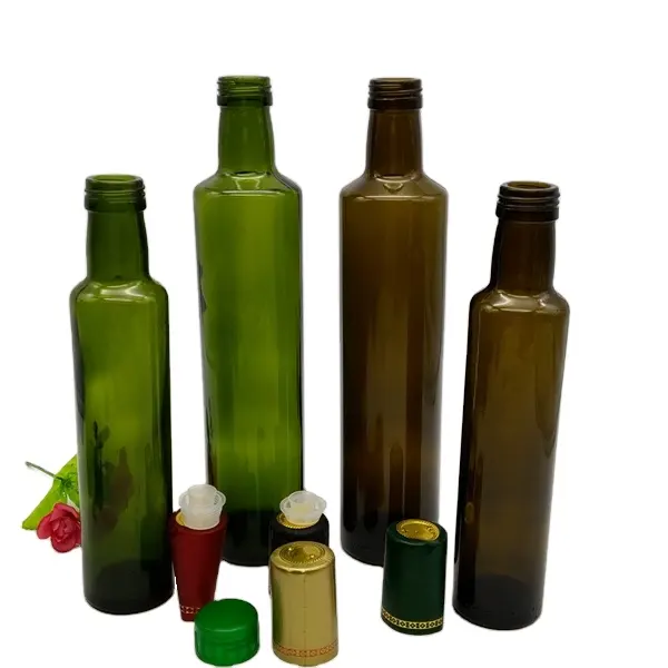 Garrafa de azeite de vidro quadrado, garrafa de óleo de vinagre, embalagem de condimentos cruzados para oiler, 150 250 500ml