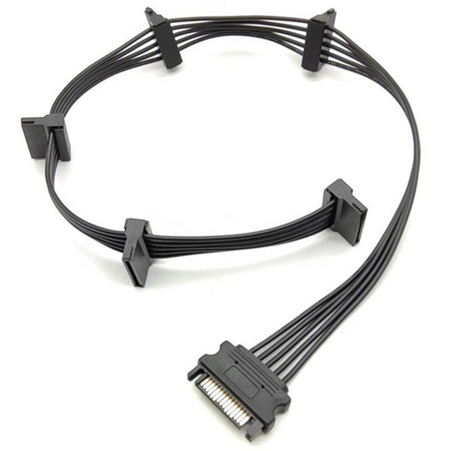UpHere High Quality 1 to 5 SATA Connector 15pin SATA Power Splitter Cable