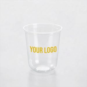 400ml Personalized Frosted PP Plastic Single Wall <b>Custom</b> <b>Cups</b> UV Printing 90mm Diameter crest Brand Wedding 12oz Juice Drinking - Product Image 1