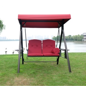 Fauteuil balançoire en fer pour extérieur, chaise à bascule 2/<span class=keywords><strong>3</strong></span> places avec auvent pour patio, panier suspendu de jardin pour adultes - Product Image 4