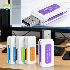 Lecteur de cartes mémoire multifonction 4-en-1 haute vitesse pour fournisseurs (SD/<span class=keywords><strong>Memory</strong></span> <span class=keywords><strong>Stick</strong></span>/MS/<span class=keywords><strong>M2</strong></span> TF) – Adaptateur externe USB 2.0 tout-en-un - Product Image 4