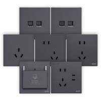 Interruptor de Pared con Sensor de Sonido y Luz BOGE Serie B, Duradero, de Alta Calidad, PC 220-250V, Gris Oscuro, para Uso Doméstico