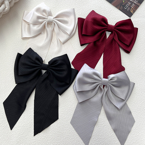 Europäischer und amerikanischer Stil Knoten Satin Schwamm Stirnband Benutzer definiertes Logo Einfarbige Mädchen Bogen Haars pange Mode Gepolstertes Haarband - Product Image 4