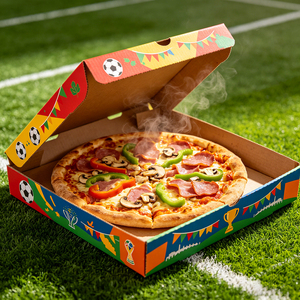 Scatole per Pizza Stampate Resistenti, Fornitura all'Ingrosso, Impermeabili e Oleorepellenti per Celebrazioni di Campionati e <span class=keywords><strong>Asporto</strong></span> Ristorante - Product Image 1