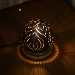 Portavelas Decorativo Ecológico Hecho a Mano con Diseño de Rayos de Sol y Cáscara de Coco para Velas de Té, Ideal para Navidad, Pascua, Cumpleaños y Decoración del Hogar - Product Image 3