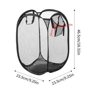 Cesto de ropa sucia de tela transpirable portátil Cesta de almacenamiento plegable de apertura amplia para artículos de baño de viaje de dormitorio que ahorran espacio - Product Image 6