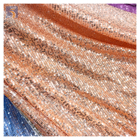 Tissu à sequins dégradé arc-en-ciel imprimé numérique 2024 maille rayure broderie paillettes tissu à paillettes