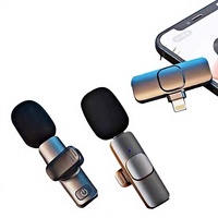 K9 Kabelloses Mini-Mikrofon mit Geräuschunterdrückung Lavalier-Mikrofon für Type-C oder Lightning-Anschluss für Live-Streaming iOS Android