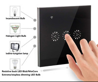 Interrupteur tactile intelligent WiFi Ewelink compatible Alexa Google Home 220V 3 voies, panneau en verre trempé 40 Am 110MM, variateur de lumière 16A/10A US