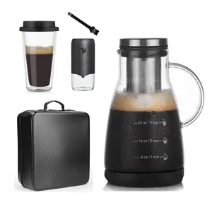Kahve seti elektrikli değirmeni kahve sürahi seti ile demlemek kahve makinesi kiti çanta