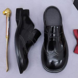 Botas de Media Caña de Cuero Genuino para Hombre, de Alta Calidad, con Dientes Grandes y Redondos, Impermeables, Antideslizantes, a la Moda, Estilo Británico, Casuales de Negocios - Product Image 4