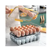 البيض حامل واضح البيض صينية صندوق تخزين تكويم الحيوانات الأليفة البلاستيك الثلاجة المنظم صناديق