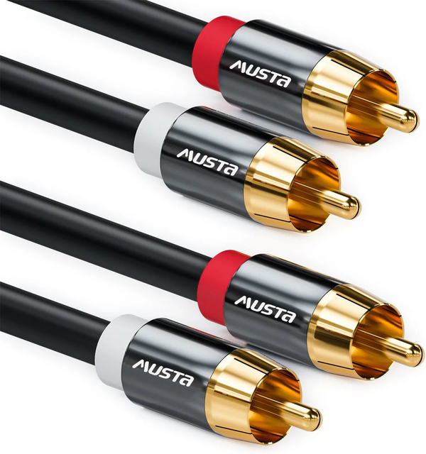 Good Quality OEM ODM Rca Cable High Quality Stereo Plug 24k Gold Plated 2rca to 2rca Audio Cable Aluminum Shell for DVD Car