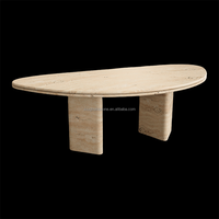 Console/Table d'appoint Dougbuild en marbre naturel beige, moderne, écologique et luxueuse, pour appartement, fabriquée sur commande
