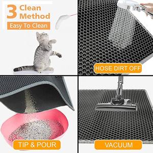Tapis de litière pour chat EVA double couche imperméable <span class=keywords><strong>nid</strong></span> <span class=keywords><strong>d</strong></span>'<span class=keywords><strong>abeille</strong></span> étanche à l'urine nouveau design différentes couleurs tapis de litière pour chat - Product Image 3